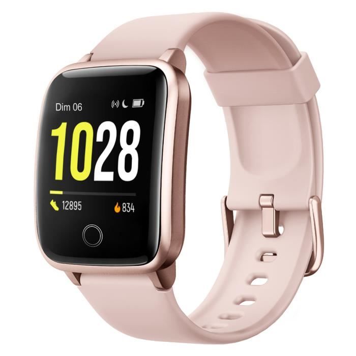 Willful Montre Connectée Femme Smartwatch Cardiofrequencemètre GPS Partagé 11 Modes Sport pour iOS Android - Rose