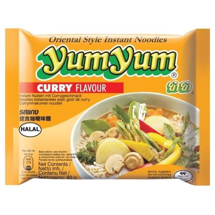 YUM YUM - Soupe Nouilles Curry 60G - Lot De 4