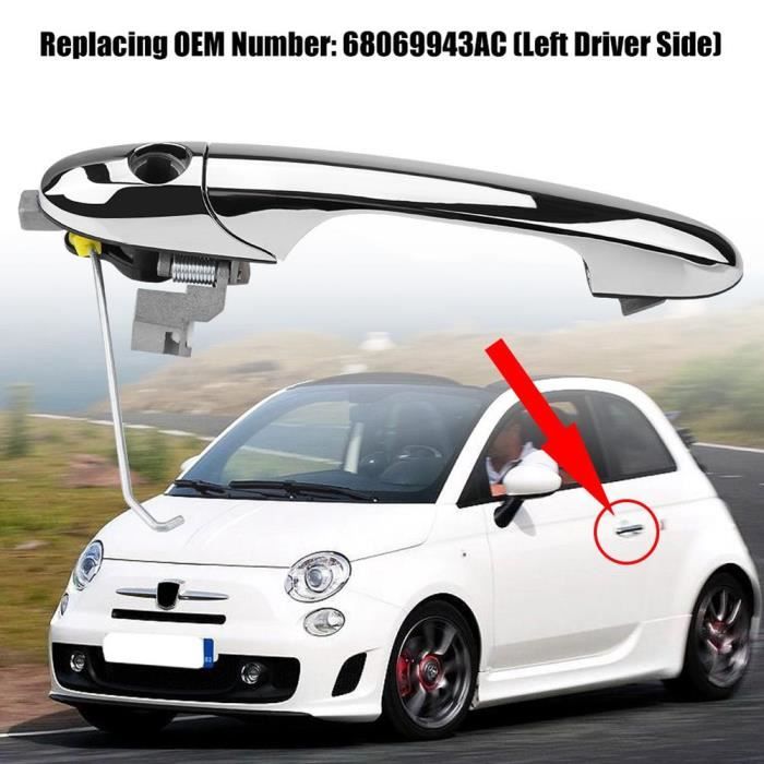 Poignée de porte extérieure pour voiture gauche du côté extérieur pour Fiat 500 2012-2018 68069943AC