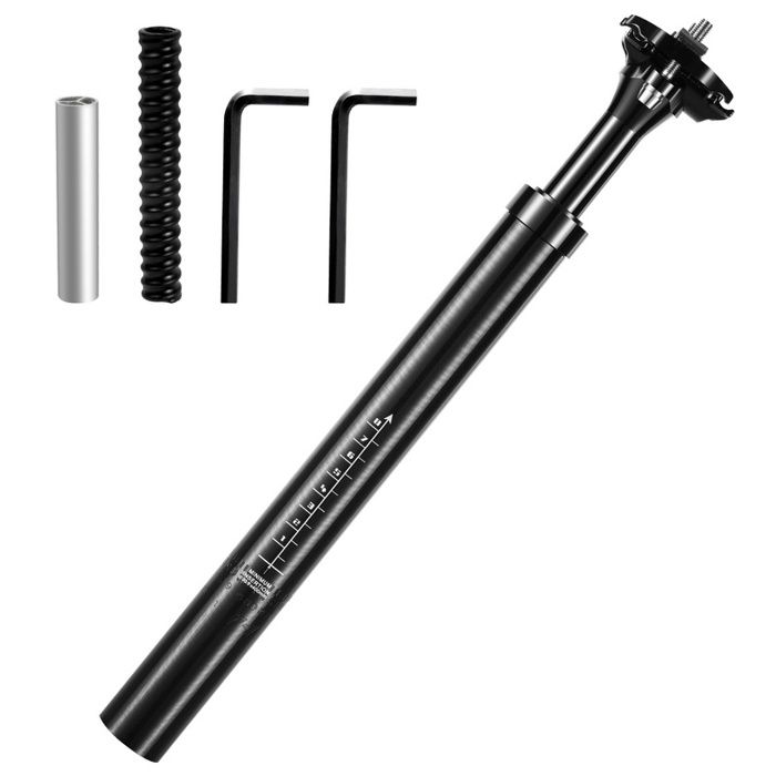 TIGE DE SELLE 31.6MM EN ALUMINIUM 350MM / 400MM A CHARIOT NOIRE – Guadeloupe
