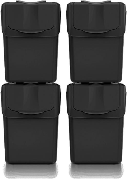 Set 4 Bidoni Raccolta Differenziata KEDEN SORTIBOX 140L - Nero
