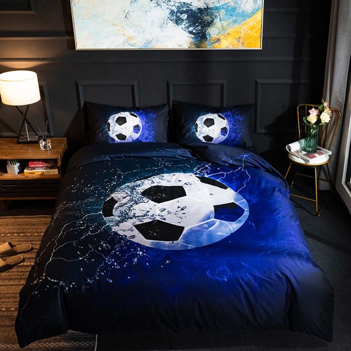 Housse de Couette 220x240 thème du sport de basket-ball Imprimée Microfibre Parure de Lit avec 2 x Taie dOreiller 50x765 cm