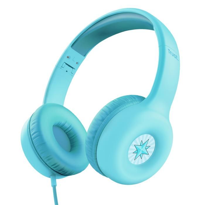 Casque audio enfant - Trust - 25278 - Volume limité à 85 dB - Design coloré - Autocollants personnalisables