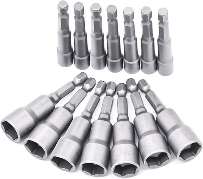 Kit 14 Douilles à Choc Profondes Suevut 6-19mm - Embouts 1/4" Hexagonaux - NEUF