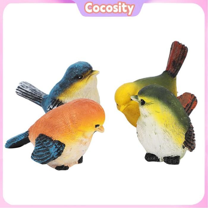 Set De 4 Décorations Oiseaux En Métal Rouillé Pour Jardin - Figurines Vintage Avec Vis