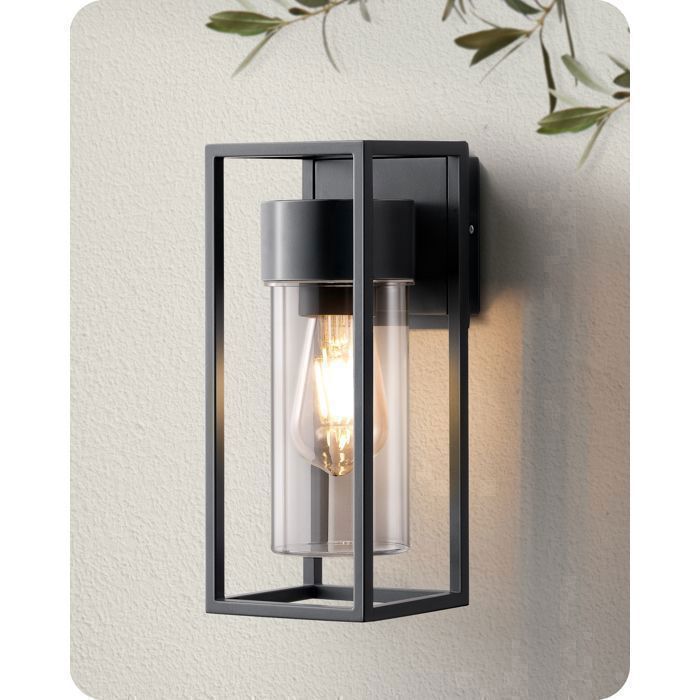 Applique murale intérieure et extérieure - EDISHINE - EDISHINE - E27 - IP44 - Aluminium noir