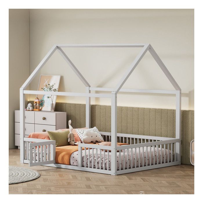 Lit bébé design en bois massif naturel et blanc «HÊTRE» 60x120cm Lit bébé design en bois massif naturel et blanc «HÊTRE» 60x120cm