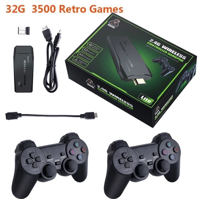 Console Rétro G350 – 128 Go, 10000+ Jeux, 30+ émulateurs, écran 3,5″ IPS OCA, WiFi, Double Manette 3D – Batterie 3200 MAh – Noir Translucide