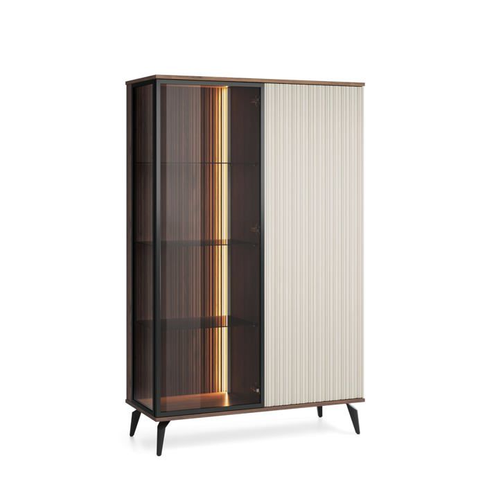 Vitrine Cachemire / Noyer Warmien 103 x 162 x 39 cm