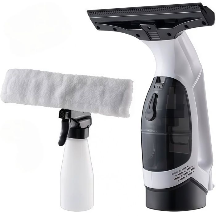 Nettoyeur de vitres sans fil- Raclette large 280 mm -Autonomie 35min-Aspiration puissante des eaux usées