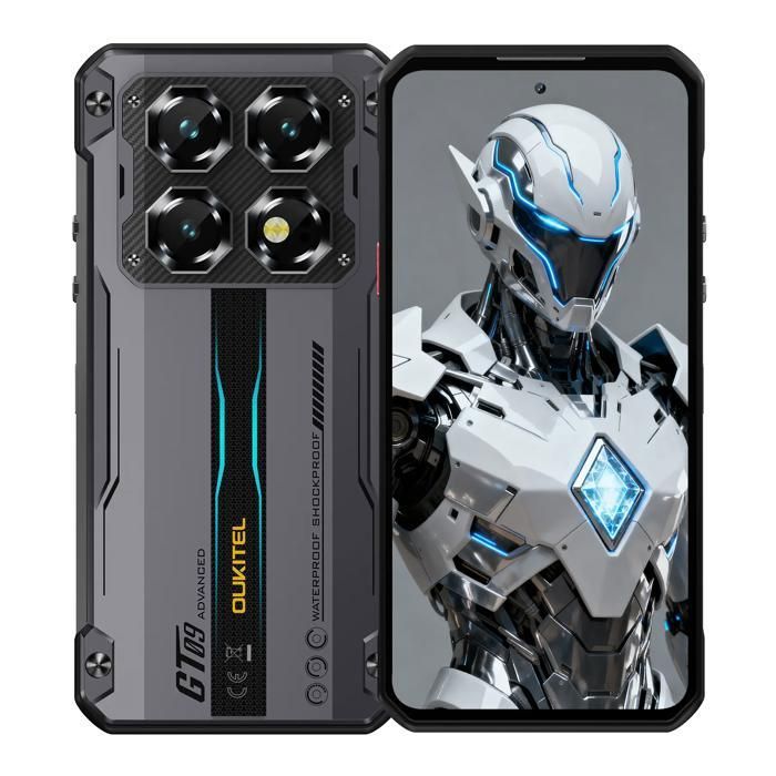 OUKITEL WP60 Téléphone Robuste 5G 120Hz 8GB+256GB 33W PD NFC Android Noir
