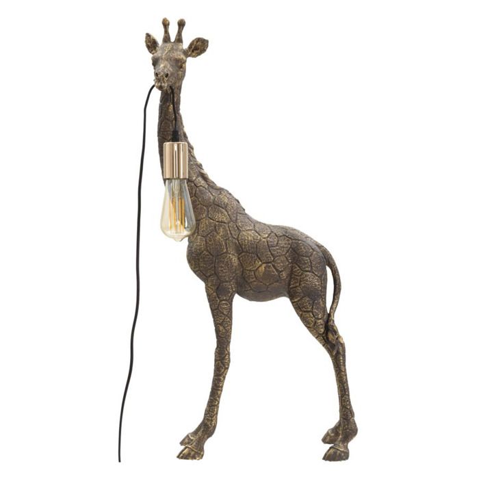 Lampe de table Girafe en résine or antique - Réf. VK8681847401728