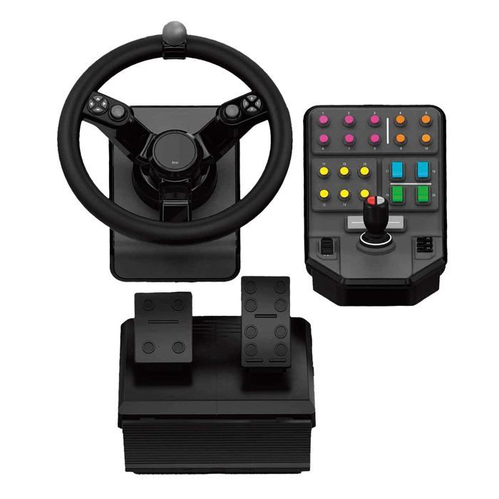 Saitek Farm Simulator Volant à 900 Degrés +38 Boutons Assignables Contrôleur Analogique Double Stick de Contrôle USB PC/Ma