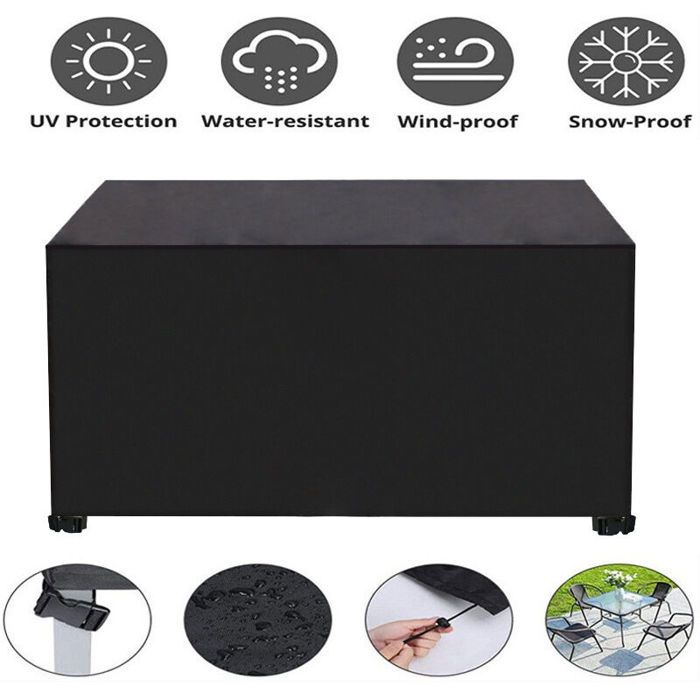 Housse imperméable 90x90x90 cm Oxford 420D anti-poussière avec 4 boucles – idéale pour meubles de patio