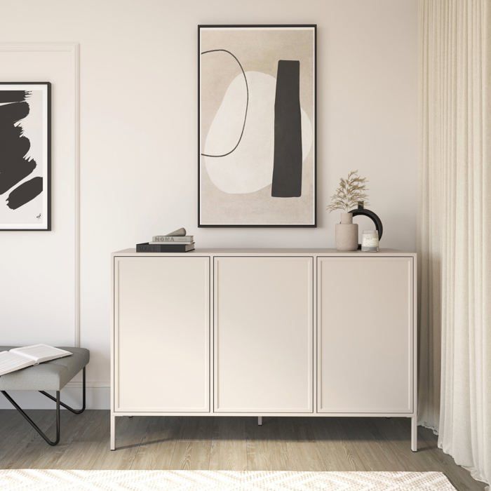 Buffet 3 portes – VELVETO – Gris cachemire – 150 cm