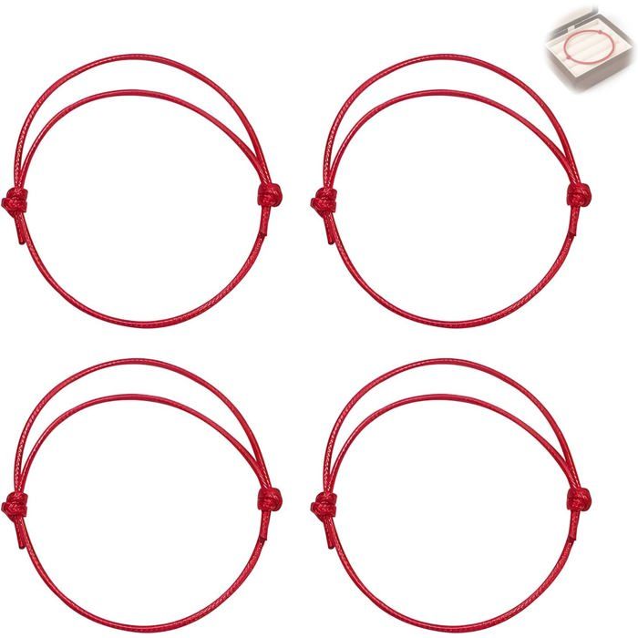 4Pcs Bracelet Rouge Porte Bonheur Femme Fil Rouge Protection Bracelet Convient Pour Un Usage Quotidien[PP190]