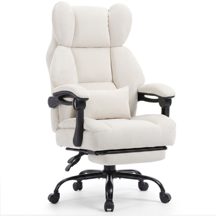 GTPLAYER Chaise de gamingavec repose pieds et soutien lombairesiège à ressortsCorde