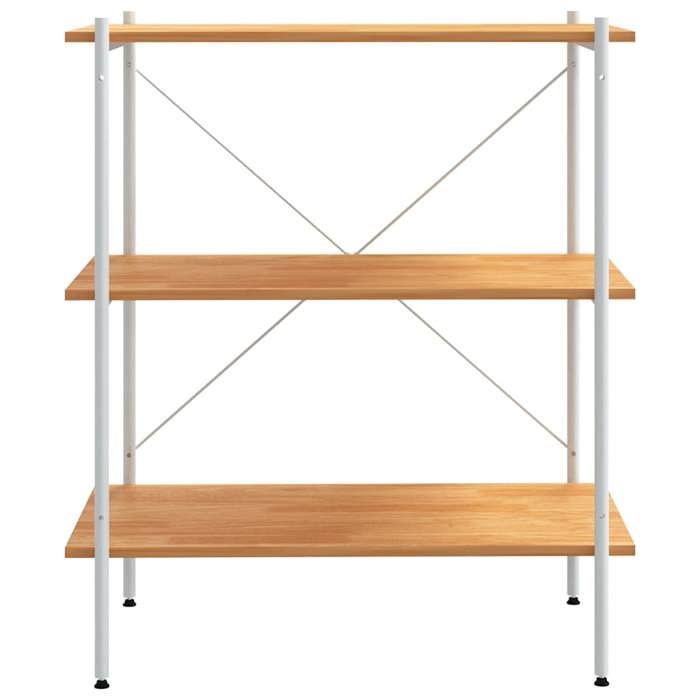 Étagère pour livres -Étagère à 3 niveaux Blanc et chêne 80x40x92 cm - design élégant - pour maison(25003）