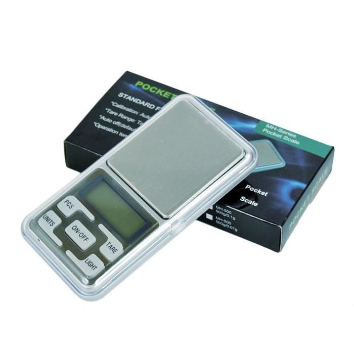 Balance Numérique Portable UNIWEIGH 200g/0.01g - Poids étalonnage 50g - Pour Cuisine, Bijoux, Pièces - Rouge