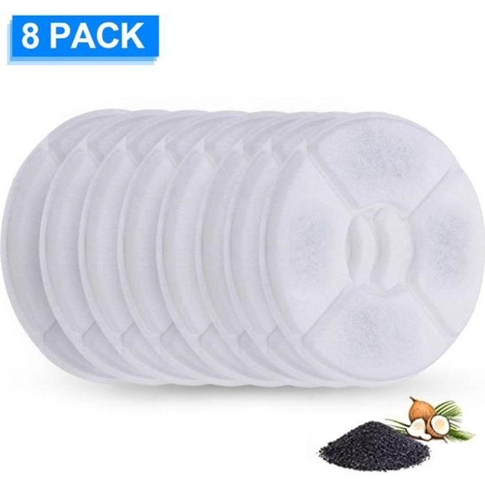 Filtres de fontaine d'eau pour chat Filtres de rechange pour fontaine à fleurs Distributeur d'eau pour fontaine d'eau de chat 8PCS