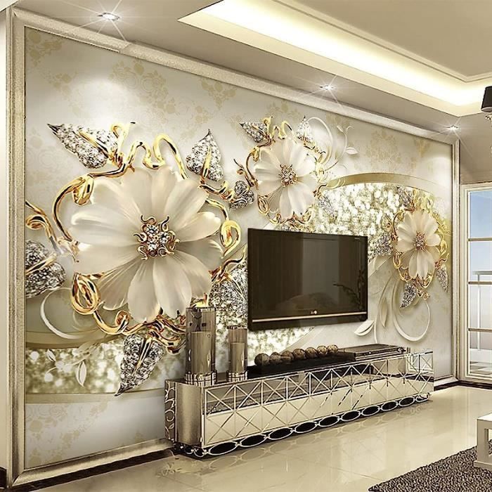 Tableau Decoration Murale Salon Moderne Xxl Fashion Soft Package Luxury  Gold Diamond Flower Jewelry 200X150Cm Café De 3D Aut[H12647] - Cdiscount  Maison