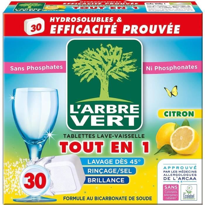 Dosettes Et Tablettes De Lessive L arbre Vert Lavevaisselle Citron Hydrosolubles Tout 1 30