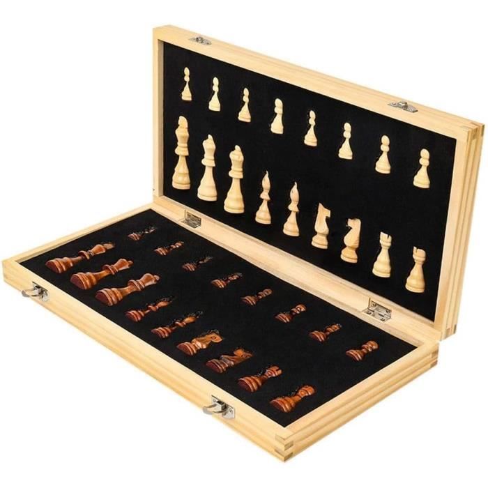 Échiquier Bois 3 Personnes Master Of Chess - 28x33cm Jeu D'Échecs Voyage Fait Main