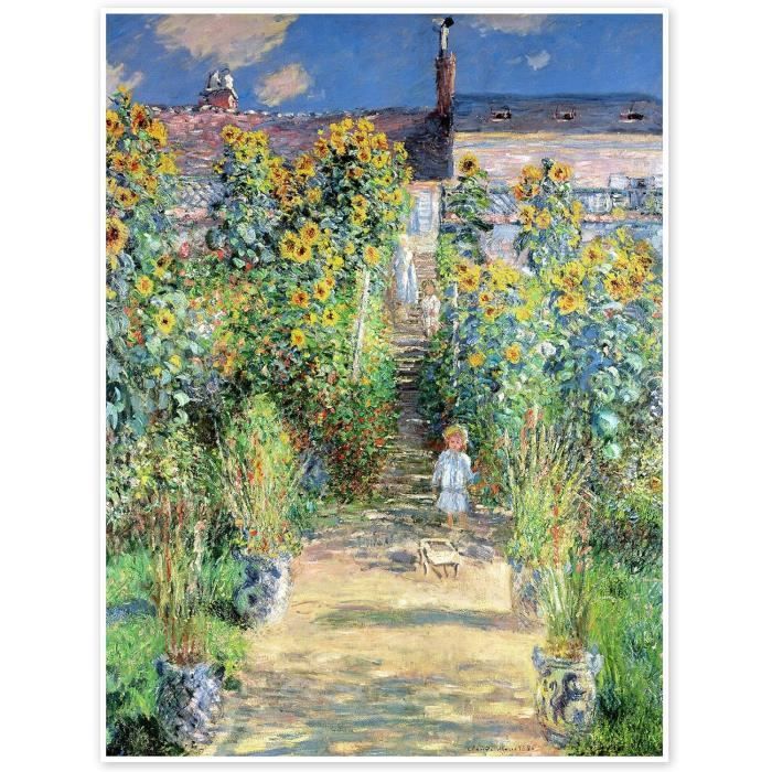 Le Jardin De L'Artiste À Vétheuil Poster De Claude Monet Affiches Pour ...