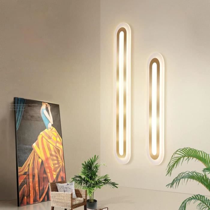 Applique Murale LED Design Incurvé 120 Cm – Doré Moderne 3 Couleurs Dimmable – Lampe Murale Salon Chambre Couloir