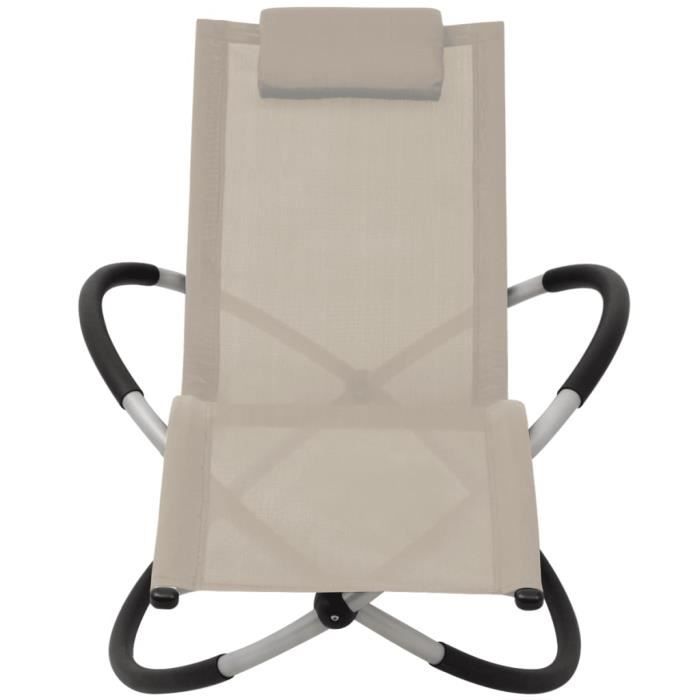 Coussin Chaise Longue DETEX Respirant - 194x55cm - Gris Ou Crème