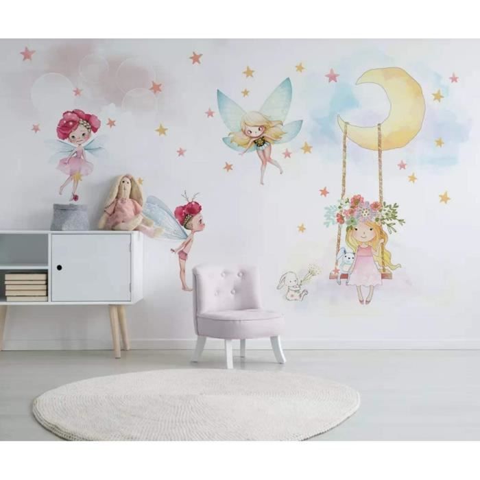 Autocollant Mural 3D Lune H057 – Adhésif, Amovible, Motif Lunaire