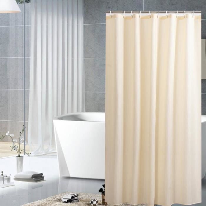 Rideau De Douche Imprimé Marbre - 180x200cm - Polyester Avec Crochets Inclus - Facile D'entretien