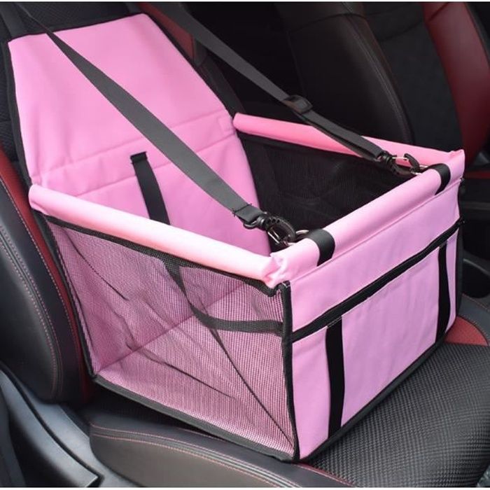 Siège Auto Chien Chat Rehausseur Amovible Lavable - Antidérapant - Coussin Double Face - Gris Foncé