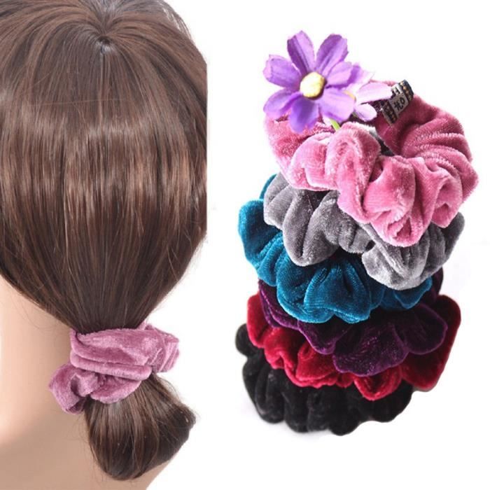 Femme Chouchou Cheval élastiques à cheveux Métal Bandeau Chignon Accessoires