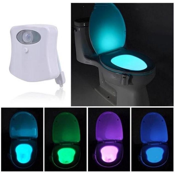 Pack de 3 Eclairages led 8 couleurs pour WC à détecteur de mouvement