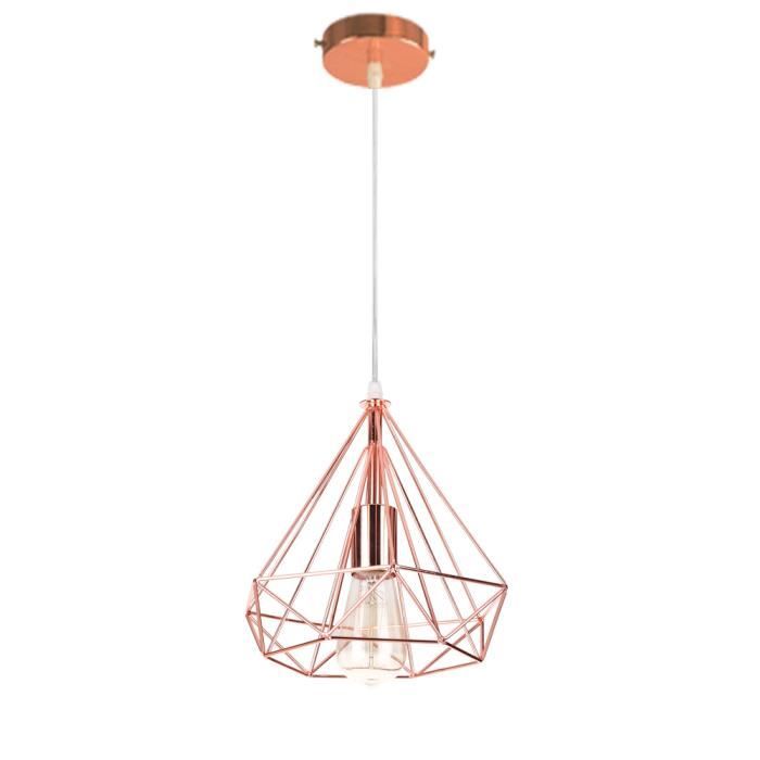 Uni Lustre Suspension En Metal Fer Forme Diamant Lampe De Plafond