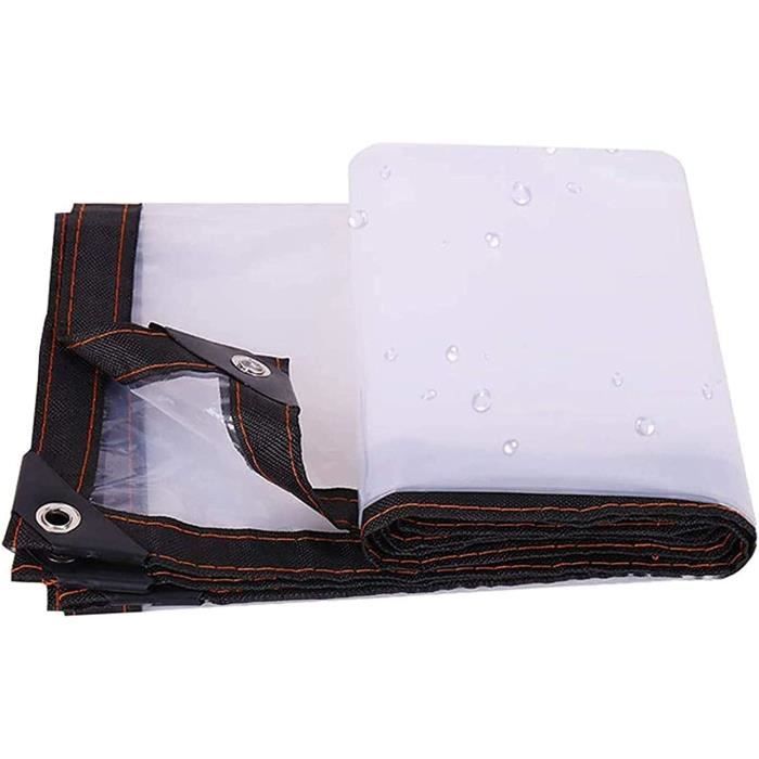 Bâche Transparente 2x5,5 M Avec Œillets – Imperméable, Anti-UV, Résiste Aux Déchirures – Pour Jardin, Camping, Abri, Mobilier
