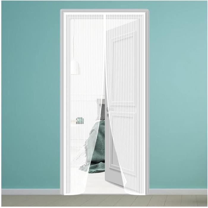 ZFEBHMY Moustiquaire Magnétique Porte,Fermeture Automatique Rideau Moustiquaire Porte Magnétique, Sans Perçage Aimant Puissant Porte, Pour Couloirs Portes Patio-White B| 125x270cm(49x106inch