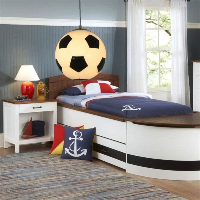Plafonnier - Pendentif Football - E27 LED - Métal chromé - Style industriel suspendu