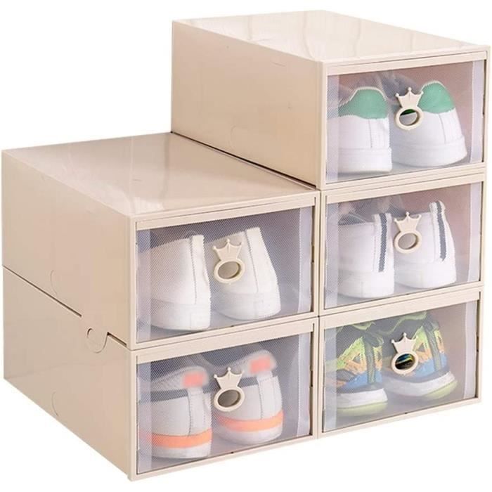 Meuble À Chaussures en Plastique Transparent Boîte À Chaussures Tiroir