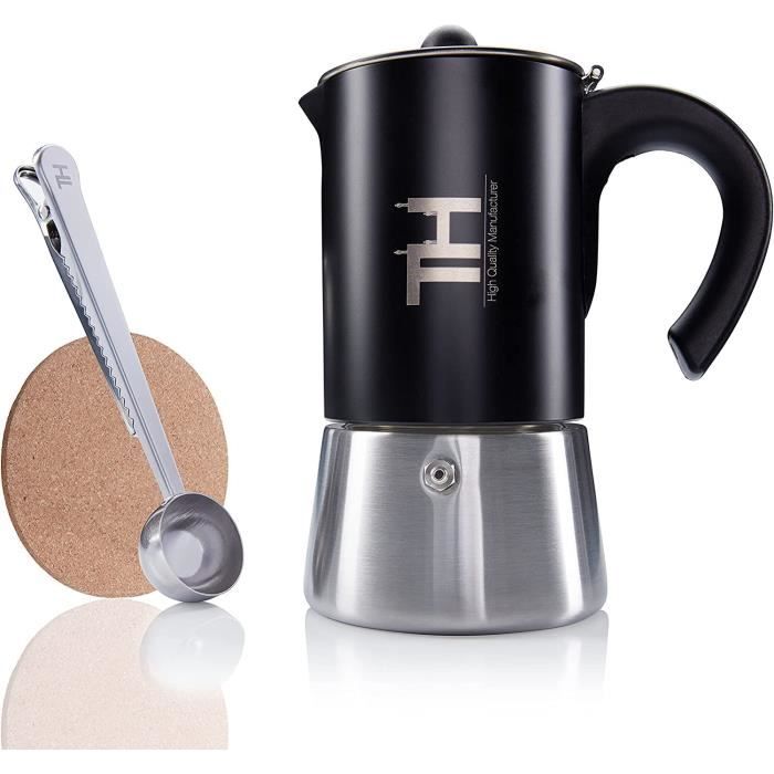 Cafetière Italienne (Moka) Morgenheld 4 Tasses - En Acier Inox 18/10, Pour Toutes Plaques (induction, Gaz, électrique), 200 Ml