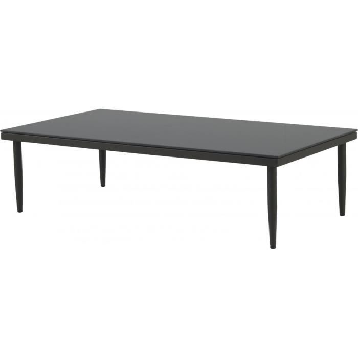Table Basse Aluminium Gris Plateau Verre Trempe L130 Achat