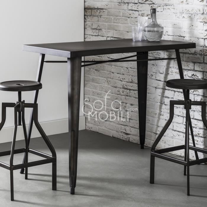Table Haute Industrielle En Acier Conrad L 120 X P 60 X H 92 Cm Gris Achat Vente Mange Debout Table Haute Industrielle En Cdiscount