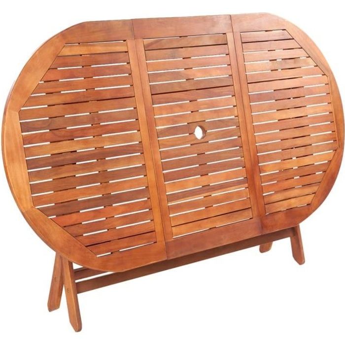 Table de jardin en bois d'acacia massif pliable 160x85x75 cm - Marron