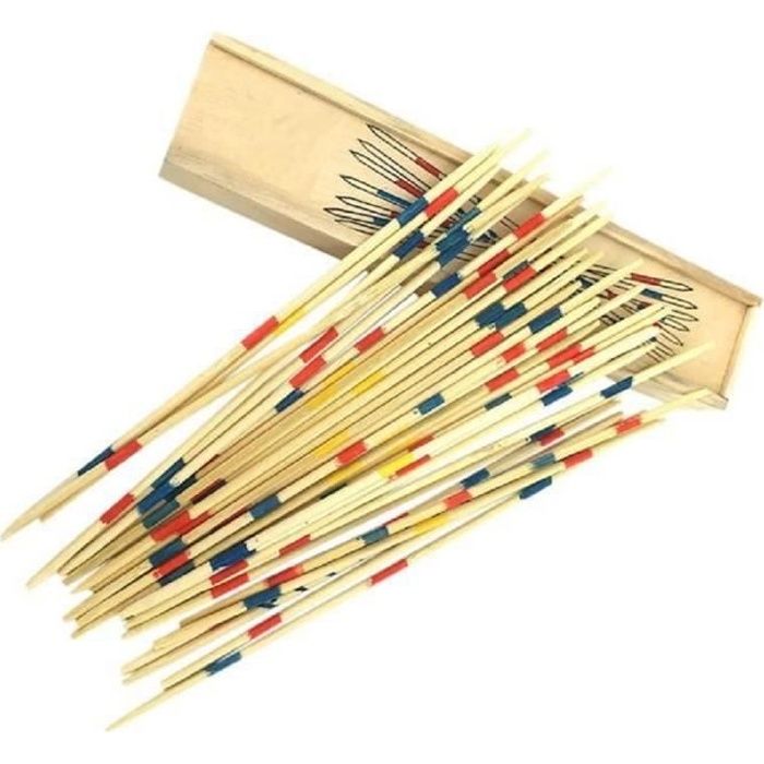 Jeu de Mikado - Jeu d'adresse pour petits et grands - Coffret en bois - Normes CE - Jeux - Jouets