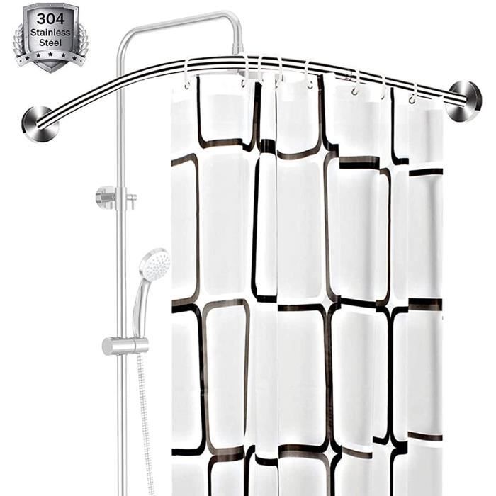 Tringle rideaux de douche sans perçage, barre de douche extensible
