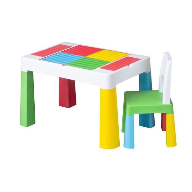 TegaBaby® Table pour des Enfants avec des Chaises de Jardin ou Maison Multicolore