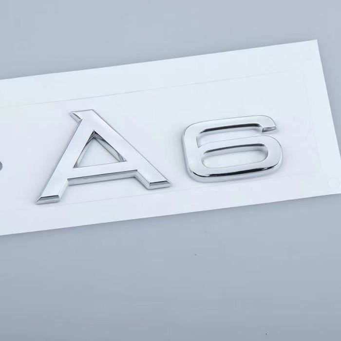 Logo A6 Audi Coffre arrière Autocollant Badge Emblème Argent Nouveau