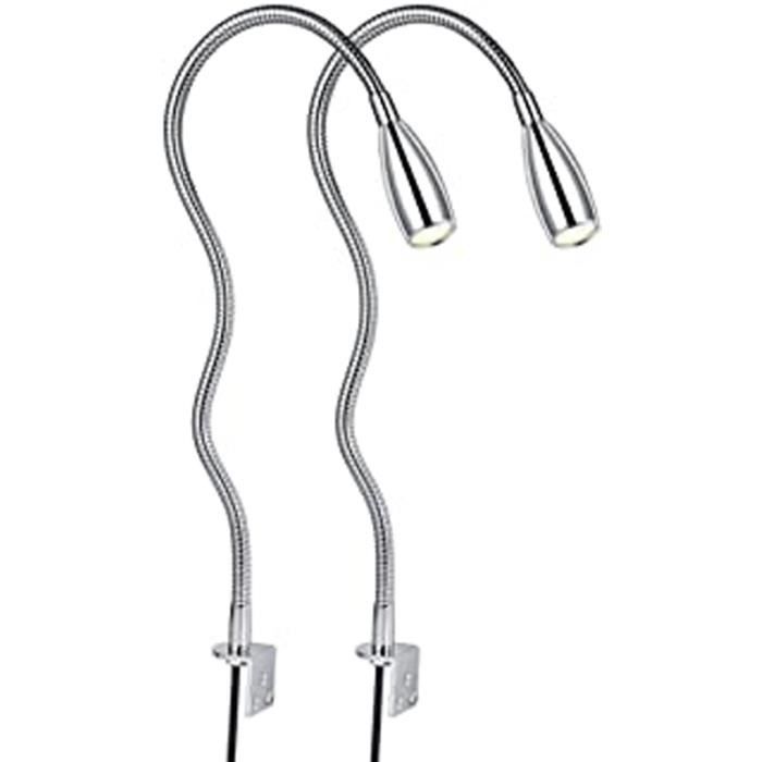 1W chaud Lampe de lecture lampes de chevet /à LED mont/ées au mur /à c/ôt/é de lampes avec /éclairage de nuit en aluminium