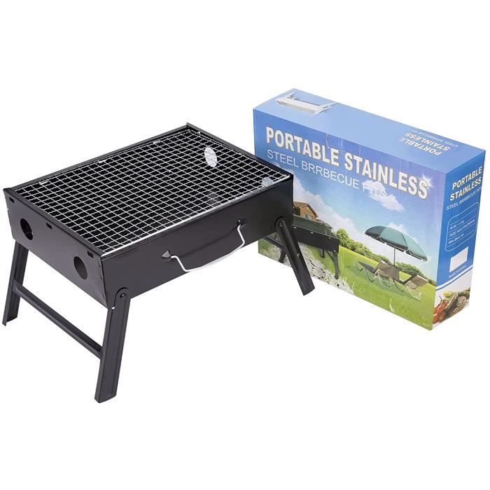 Barbecue Charbon Portable CLOPAE - Mini Gril Pliable Pour Extérieur, Camping Et Jardin - Pour 1-2 Personnes